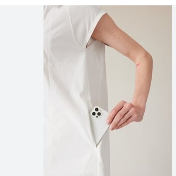 Athleta Performance Poplin Dress White NWT, M - Picture 4 of 4